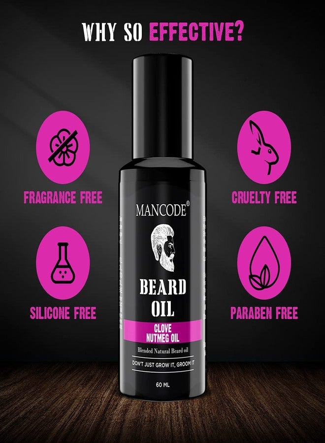MAN CODE Mancode Beard & Hair Growth Oil, 60ml |With Clove & Nutmeg Natural Oils including Vitamin E Hair Oil for Thicker & Longer Beard | Beard Oil for Uneven, Patchy & Fast Beard Growth | Growth Oil for Stronger & Fuller Beard Hair - Image 2